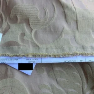0.6Y Old World Weavers Scalamandre Bellona Soft Peach Gold Thick Renaissance Silk Damask MSRP USD406/y