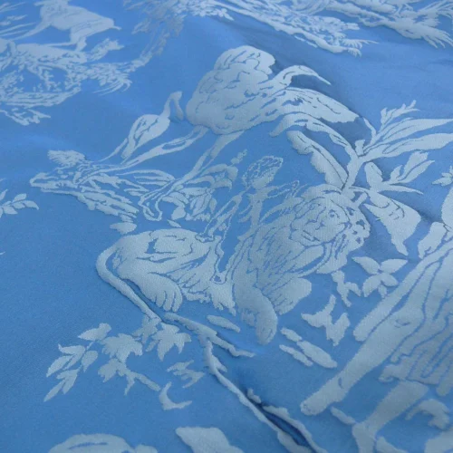 PIERRE FREY LES QUATRE VENTS JEAN BAPTISTE HUET SILK DAMASK BLUE