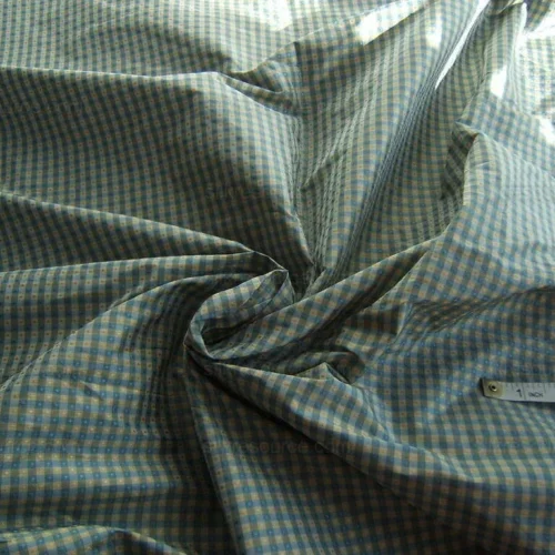 "Dorine" 100%Silk Blue &White GINGHAM Mini-check BTY "Dorine" 100%Silk Blue &White GINGHAM Mini-check BTY