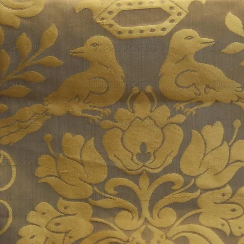 Scalamandre 100%Silk Love Bird Chocolate Gold MSRP$298