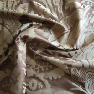 By Yard Brunschwig & Fils Lorenzo Rubelli Silk Damask Renaissance Chocolate Brown Gold