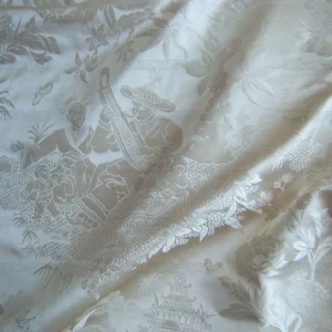 DSCF4920.jpg 100%silk Chinoisery Music Garden Toile "pearl" Pearly White Superb Quality