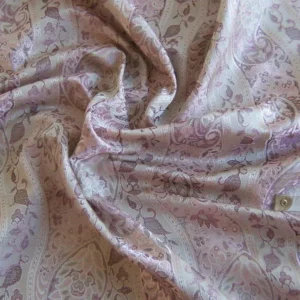 BARANZELLI 100% Silk Damask Paisley Lavender & Silver BTY BARANZELLI 100% Silk Damask Paisley Lavender & Silver BTY