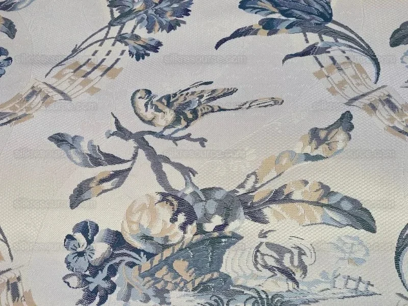 Bty Brunschwig & Fils Little Wren Silk Lampas Porcelain MSRP USD 896Y