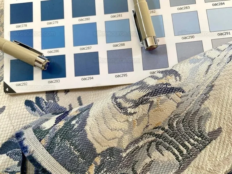 Bty Brunschwig & Fils Little Wren Silk Lampas Porcelain MSRP USD 896Y