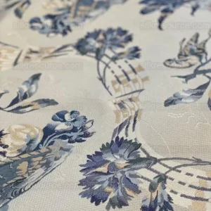 Bty Brunschwig & Fils Little Wren Silk Lampas Porcelain MSRP USD 896Y