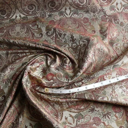 SCALAMANDRE/BARANZELLI Regency 100%Silk Lampas Red Paisley SCALAMANDRE/BARANZELLI Regency 100%Silk Lampas Red Paisley