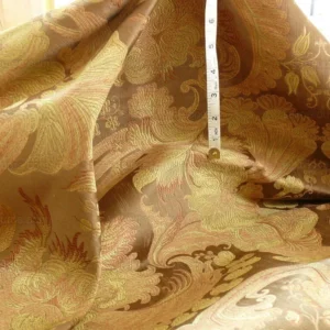 **On hold Coraggio Textile Buonarroti Tobacco Brown Silk Lampas Designed By Michelangelo - 3 yards