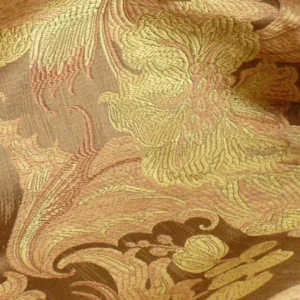 **On hold Coraggio Textile Buonarroti Tobacco Brown Silk Lampas Designed By Michelangelo - 3 yards
