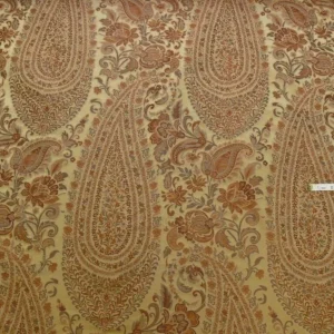 P1110352.jpg Bty Fab 100% Silk Lampas Cashmere Paisley "java" Brown MSRP USD200+/yard
