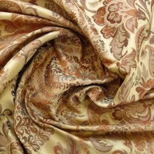 P1110354.jpg Bty Fab 100% Silk Lampas Cashmere Paisley "java" Brown MSRP USD200+/yard
