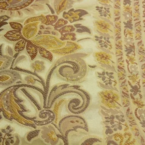 P1110507.jpg Bty Fab 100% Silk Lampas Cashmere Paisley "straw" Gold MSRP USD200+/yard