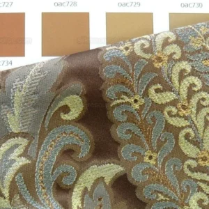 P1110522.jpg Bty Fab 100% Silk Lampas Cashmere Paisley "sumatra" Brown MSRP USD200+/yard