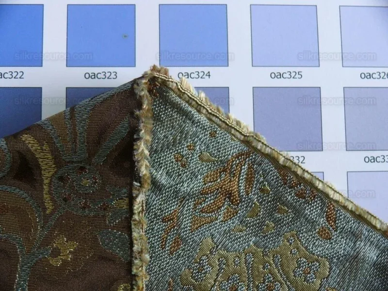 P1110523.jpg Bty Fab 100% Silk Lampas Cashmere Paisley "sumatra" Brown MSRP USD200+/yard