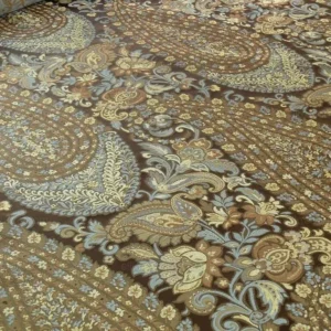 P1110525.jpg Bty Fab 100% Silk Lampas Cashmere Paisley "sumatra" Brown MSRP USD200+/yard
