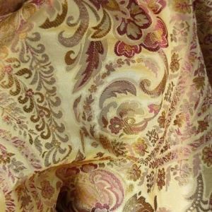 P1110534.jpg by yard Special Order By Yard Fab 100% Silk Lampas Cashmere Paisley "claret" Red Pink MSRP USD200+/yard