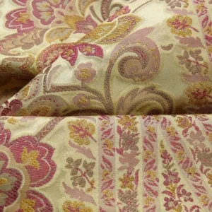 P1110536.jpg by yard Special Order By Yard Fab 100% Silk Lampas Cashmere Paisley "claret" Red Pink MSRP USD200+/yard