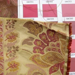 P1110538.jpg by yard Special Order By Yard Fab 100% Silk Lampas Cashmere Paisley "claret" Red Pink MSRP USD200+/yard