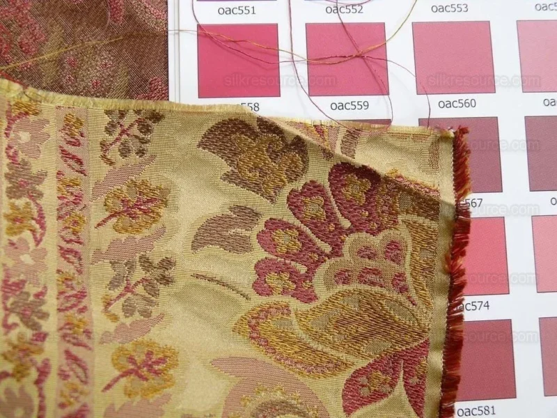 P1110538.jpg by yard Special Order By Yard Fab 100% Silk Lampas Cashmere Paisley "claret" Red Pink MSRP USD200+/yard