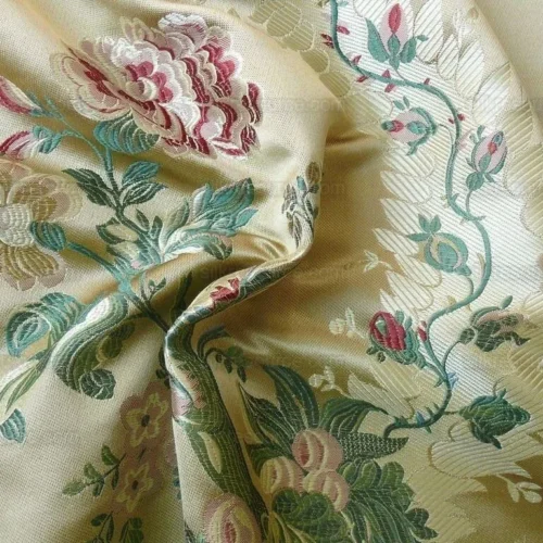 P1120816.jpg by yard Palais Brocade 100%silk Lampas Gold Green Red