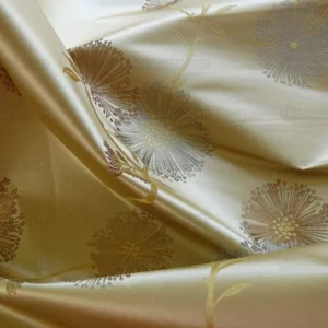 BTY STUNNER!100%SILK LAMPAS SATIN MOD BRANCH TREE"FLAX" BTY STUNNER!100%SILK LAMPAS SATIN MOD BRANCH TREE"FLAX"