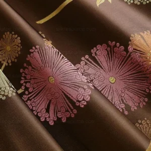 P1130572.jpg Bty Stunner!100%silk Lampas Satin Mod Branch Tree"tuscany" Brown Green Orange Pink