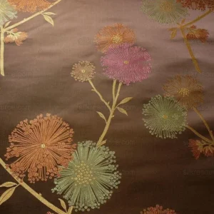 P1130573.jpg Bty Stunner!100%silk Lampas Satin Mod Branch Tree"tuscany" Brown Green Orange Pink