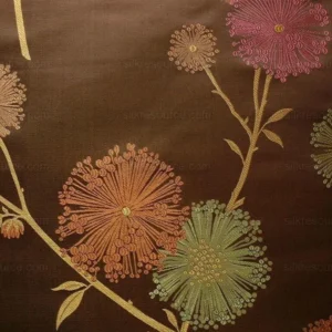 P1130575.jpg Bty Stunner!100%silk Lampas Satin Mod Branch Tree"tuscany" Brown Green Orange Pink