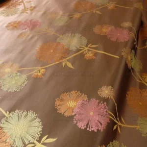 P1130576.jpg Bty Stunner!100%silk Lampas Satin Mod Branch Tree"tuscany" Brown Green Orange Pink