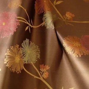 P1130577.jpg Bty Stunner!100%silk Lampas Satin Mod Branch Tree"tuscany" Brown Green Orange Pink