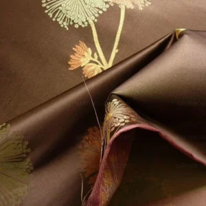 P1130580.jpg Bty Stunner!100%silk Lampas Satin Mod Branch Tree"tuscany" Brown Green Orange Pink