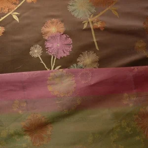 P1130581.jpg Bty Stunner!100%silk Lampas Satin Mod Branch Tree"tuscany" Brown Green Orange Pink