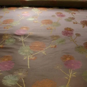 P1130582.jpg Bty Stunner!100%silk Lampas Satin Mod Branch Tree"tuscany" Brown Green Orange Pink