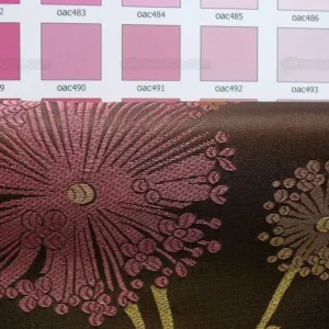 P1130587.jpg Bty Stunner!100%silk Lampas Satin Mod Branch Tree"tuscany" Brown Green Orange Pink