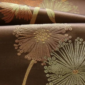 P1130589.jpg Bty Stunner!100%silk Lampas Satin Mod Branch Tree"tuscany" Brown Green Orange Pink