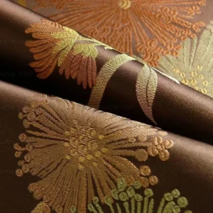 P1130590.jpg Bty Stunner!100%silk Lampas Satin Mod Branch Tree"tuscany" Brown Green Orange Pink