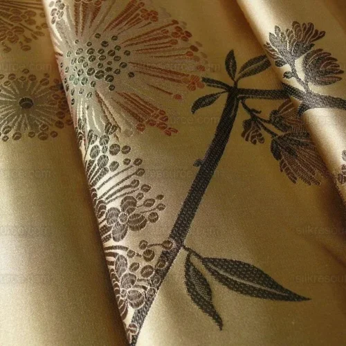 STUNNER! SCHUMACHER 100%SILK LAMPAS SATIN MOD BRANCH TREE "CLAY"