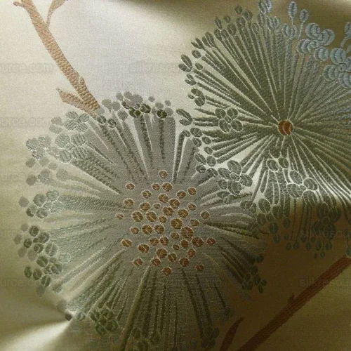 STUNNER!100%SILK LAMPAS SATIN MOD BRANCH TREE"ECHO" BTY