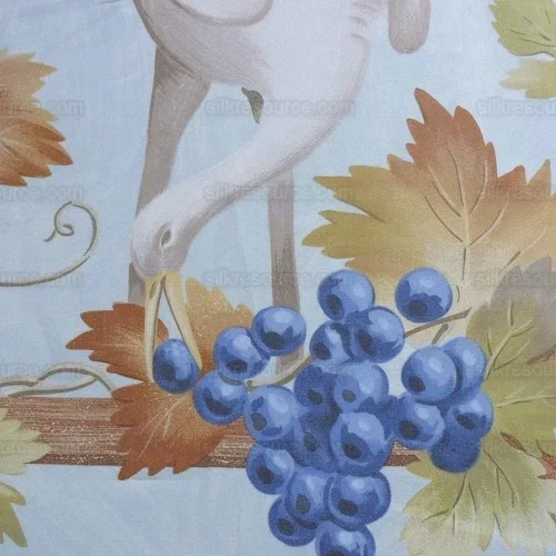 BRUNSCHWIG & FILS "AFFRESCO AIRONE"COTTON CRANE GRAPE BRUNSCHWIG & FILS "AFFRESCO AIRONE"COTTON CRANE GRAPE