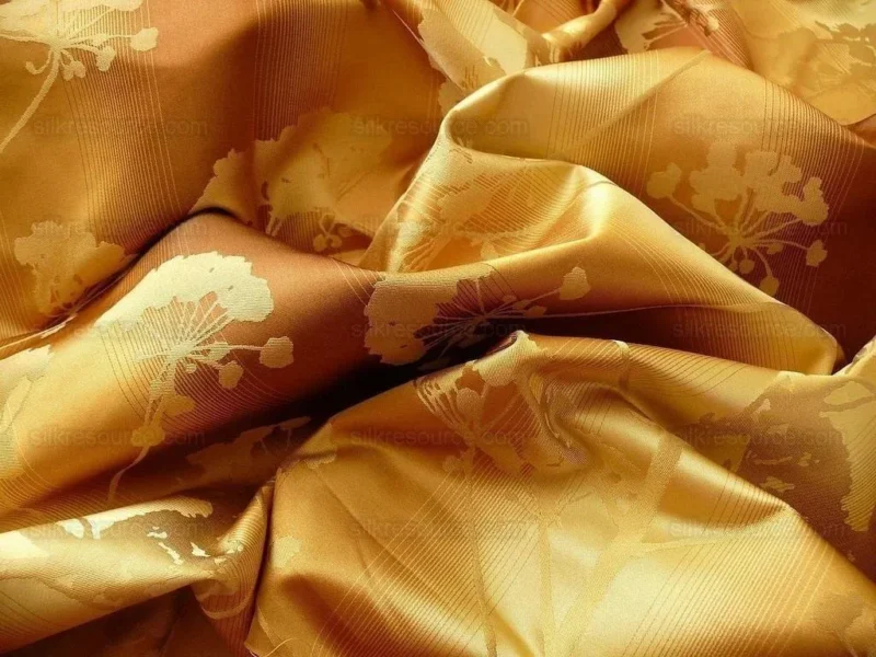 P1170677.jpg Kravet Coutour Quiet Place Serenity Gold Amber 100% Silk Forest Yarrow Autumn Foliage Art Nouveau MSRP 276/Y By Yard