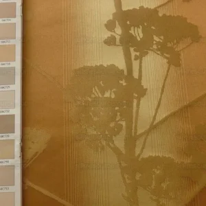 P1170683.jpg Kravet Coutour Quiet Place Serenity Gold Amber 100% Silk Forest Yarrow Autumn Foliage Art Nouveau MSRP 276/Y By Yard