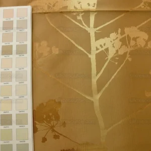 P1170684.jpg Kravet Coutour Quiet Place Serenity Gold Amber 100% Silk Forest Yarrow Autumn Foliage Art Nouveau MSRP 276/Y By Yard