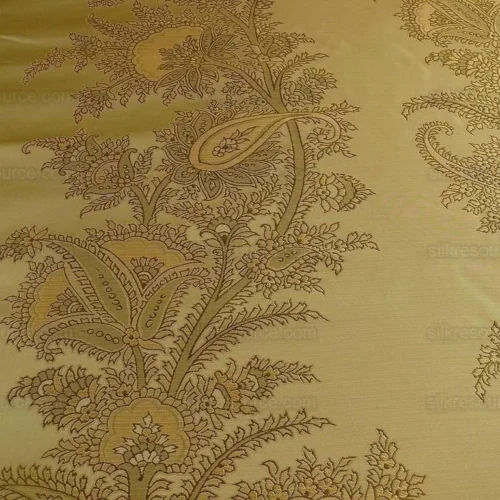 100% SILK LAMPAS MAGNOLIA "SAPLING" TAN GREEN 100% SILK LAMPAS MAGNOLIA "SAPLING" TAN GREEN