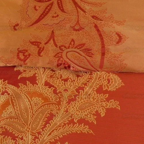100% SILK LAMPAS MAGNOLIA "RUSSET" PINK RED 100% SILK LAMPAS MAGNOLIA "RUSSET" PINK RED