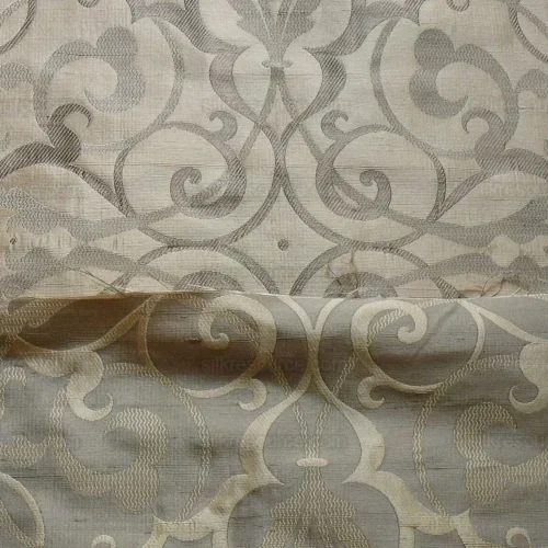 100% SILK JACQUARD FILIGREE MURAL "INCENSE" GRAY 100% SILK JACQUARD FILIGREE MURAL "INCENSE" GRAY