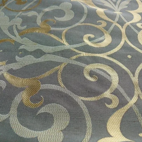 100% SILK JACQUARD FILIGREE MURAL "SMOKE" GRAY 100% SILK JACQUARD FILIGREE MURAL "SMOKE" GRAY