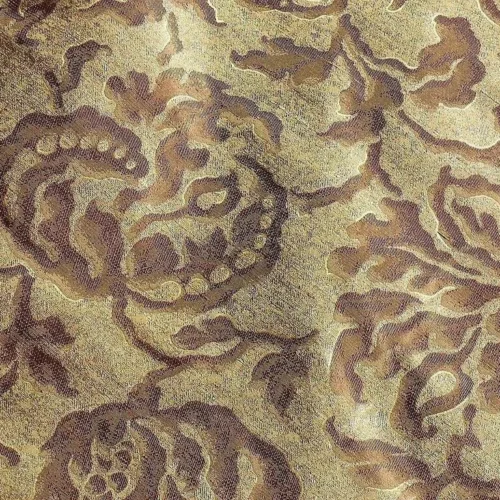 100% SILK JACQUARD PAPERCUT POM FLOWER "CASAVA" BROWN 100% SILK JACQUARD PAPERCUT POM FLOWER "CASAVA" BROWN