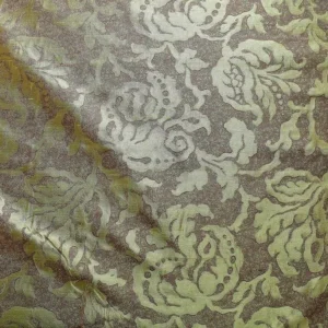 100% SILK JACQUARD PAPERCUT POM FLOWER "GARDEN" GREEN BROWN 100% SILK JACQUARD PAPERCUT POM FLOWER "GARDEN" GREEN BROWN