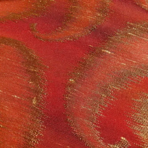 100% SILK JACQUARD HAZY PAISLEY IKAT "TABASCO" RED 100% SILK JACQUARD HAZY PAISLEY IKAT "TABASCO" RED