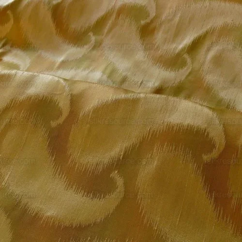 100% SILK JACQUARD HAZY PAISLEY IKAT "CORNSILK" GOLD 100% SILK JACQUARD HAZY PAISLEY IKAT "CORNSILK" GOLD